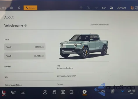 2022 Rivian R1T Adventure z USA, uszkodzony, nr VIN 7FCTGAAA2NN016517